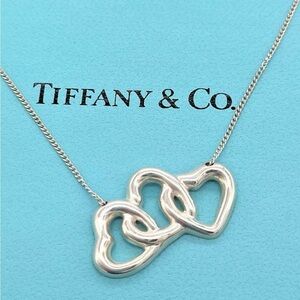 Tiffany and Co Sterling Silver (925) Triple Heart Necklace